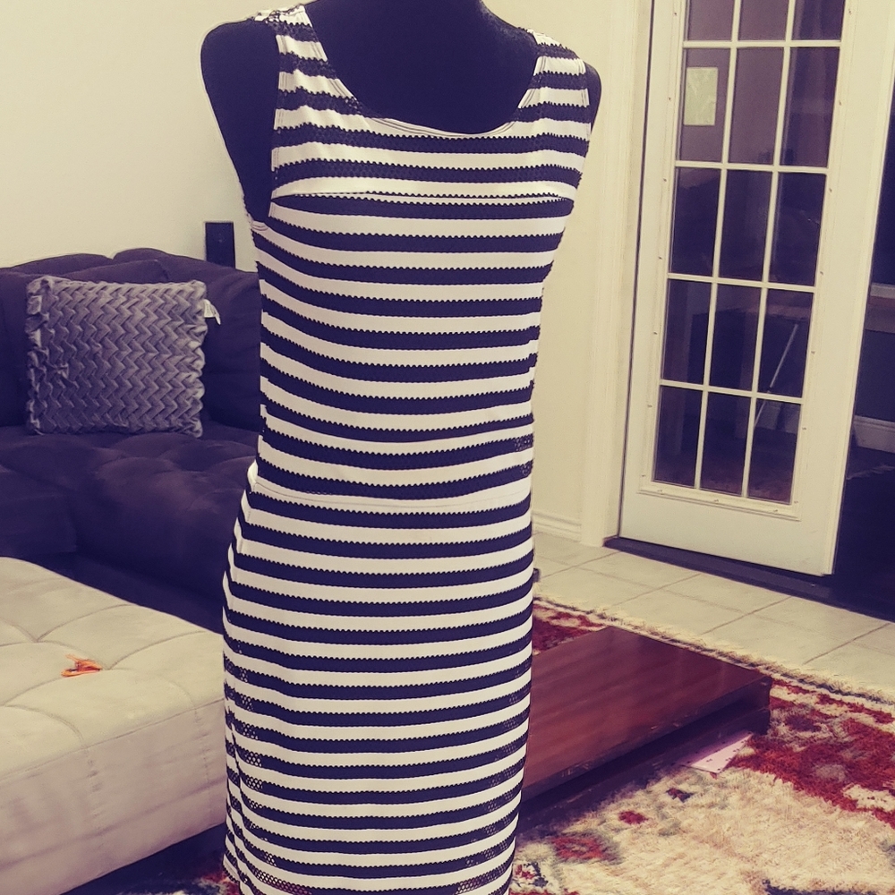 Netted dress with slip
